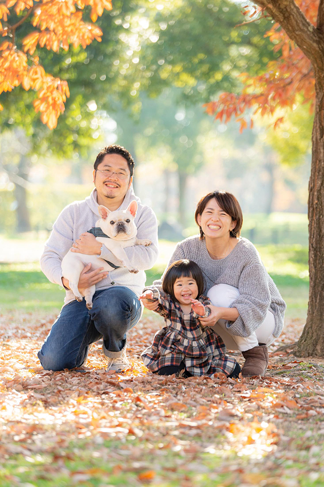 ペットとの家族撮影